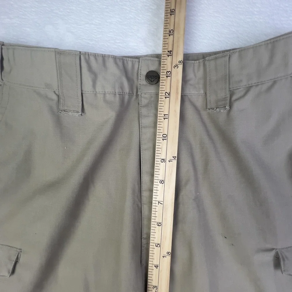 Mens Cargo Pants‎ 34x32 Beige Ripstop Flat Front Straight Leg Workwear Pockets